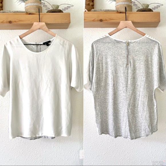 J Crew white/grey top - Picture 1 of 10